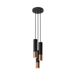 LED Hängeleuchte Schwarz Kupfer LOOPEZ - 3 x GU10 Fassung - exkl. LED's