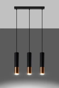 LED Hängeleuchte Schwarz Kupfer LOOPEZ - 3 x GU10 Fassung - exkl. LED's