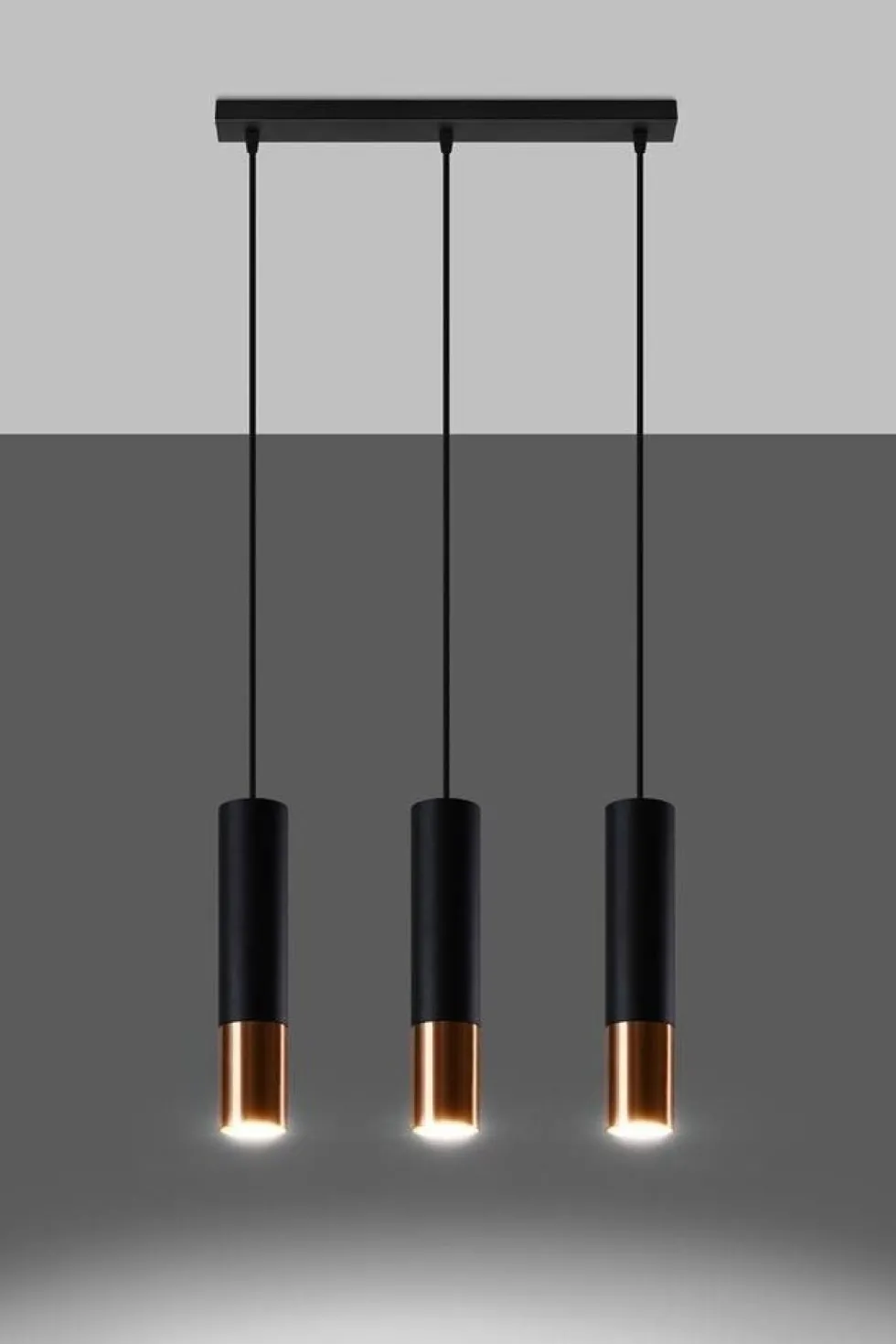 LED Hängeleuchte Schwarz Kupfer LOOPEZ - 3 x GU10 Fassung - exkl. LED's