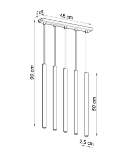 LED Hängeleuchte Schwarz PASTELO - 5 x G9 Fassung - exkl. LED's