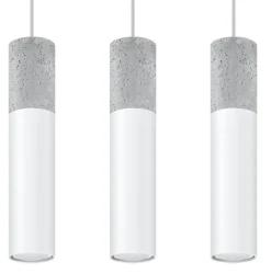 LED Hängeleuchte Weiß Beton BORGIO - 3 x GU10 Fassung - exkl. LED's