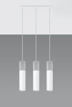 LED Hängeleuchte Weiß Beton BORGIO - 3 x GU10 Fassung - exkl. LED's