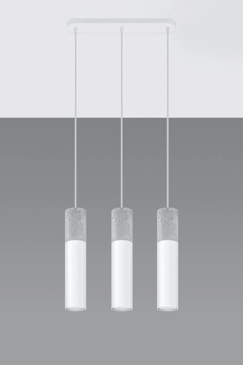 LED Hängeleuchte Weiß Beton BORGIO - 3 x GU10 Fassung - exkl. LED's