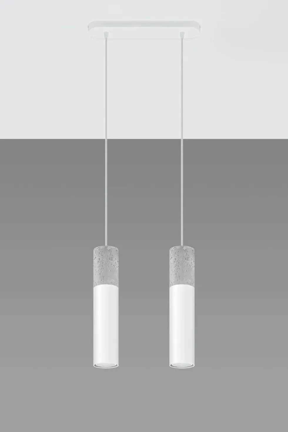 LED Hängeleuchte Weiß Beton BORGIO - 2 x GU10 Fassung - exkl. LED's