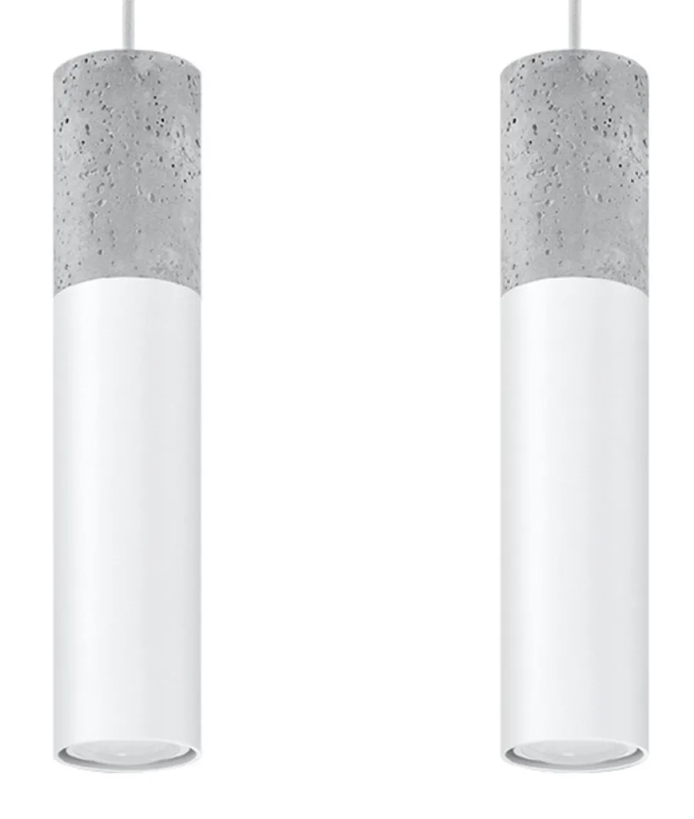 LED Hängeleuchte Weiß Beton BORGIO - 2 x GU10 Fassung - exkl. LED's