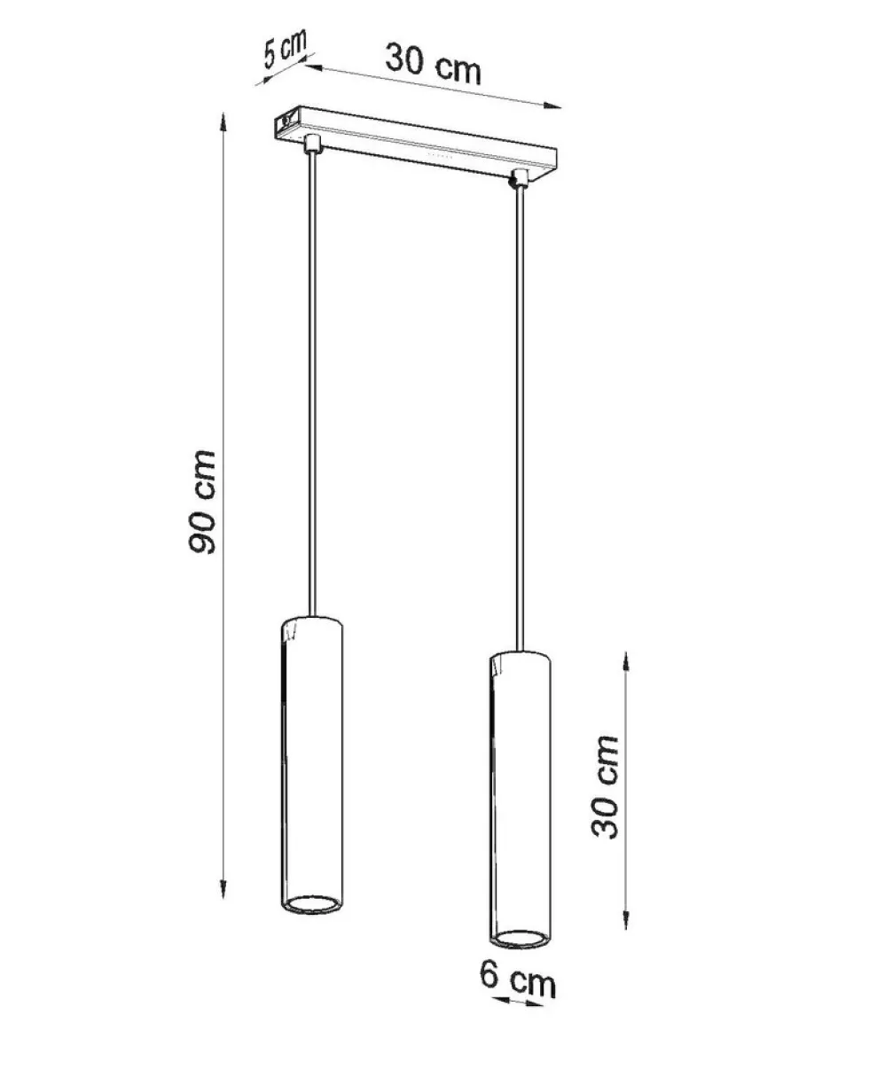 LED Hängeleuchte Weiß LAGOS - 2 x GU10 Fassung - exkl. LED's