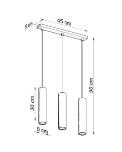 LED Hängeleuchte Weiß LAGOS - 3 x GU10 Fassung - exkl. LED's