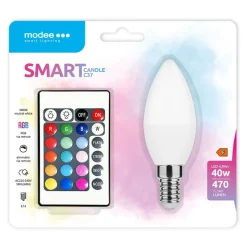 LED Lampe E14 C35 - 4,9W RGBW - inkl. IR Fernbedienung