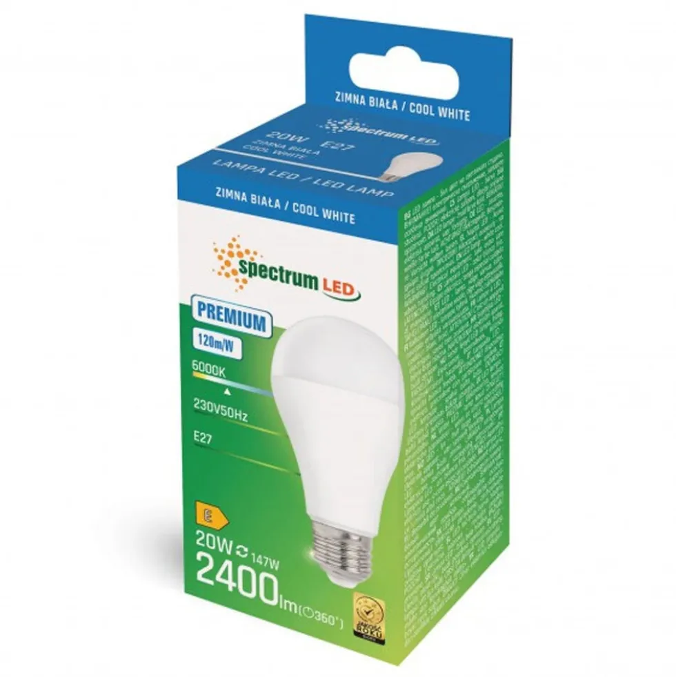 LED Lampe E27 – 20W High Lumen – 6000K Tageslichtweiß – 2400lm