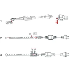 LED Leuchtband V2 - Anschlusskabel 230V EU Stecker- 8mm