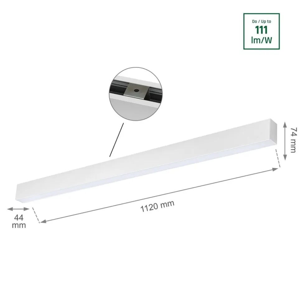 LED Linear Design Pendelleuchte Weiß - 112cm - 36W - 4000K Neutralweiß