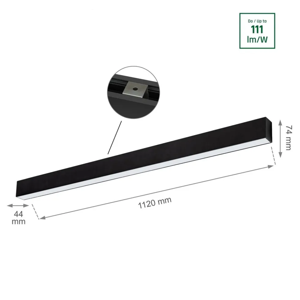 LED Linear Design Pendelleuchte Schwarz - 112cm - 36W - 4000K Neutralweiß