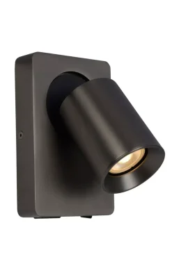 LED-Nachttischlampe / Wandleuchte – Spot MEGANO Schwarz – 5 W, 450 lm – 3000 K (830 K Warmweiß) | GU10-Fassung – mit USB-A- und USB-C-Ladeanschluss