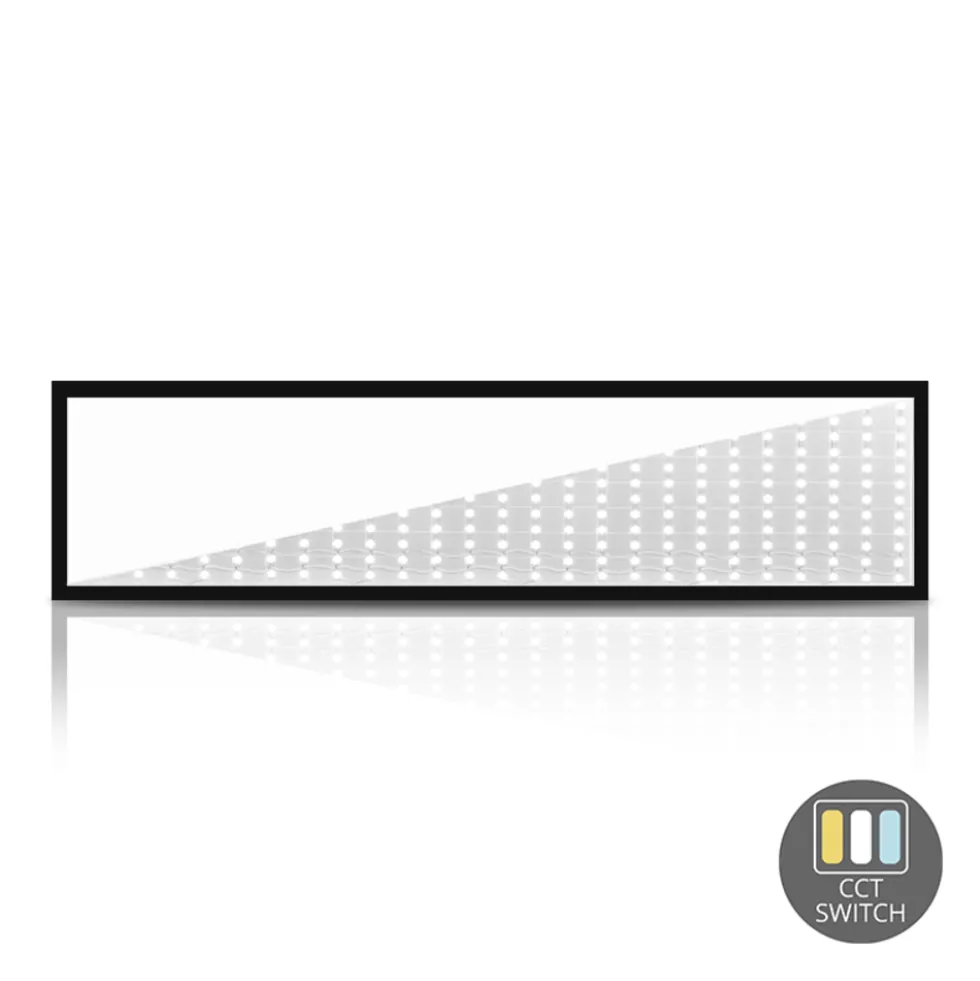 LED-Panel Backlit – Premium Schwarz – 36W 3960Lm – CCT 830-840-860 Multi-Color-Switch | 120x30cm – UGR19 Prisma
