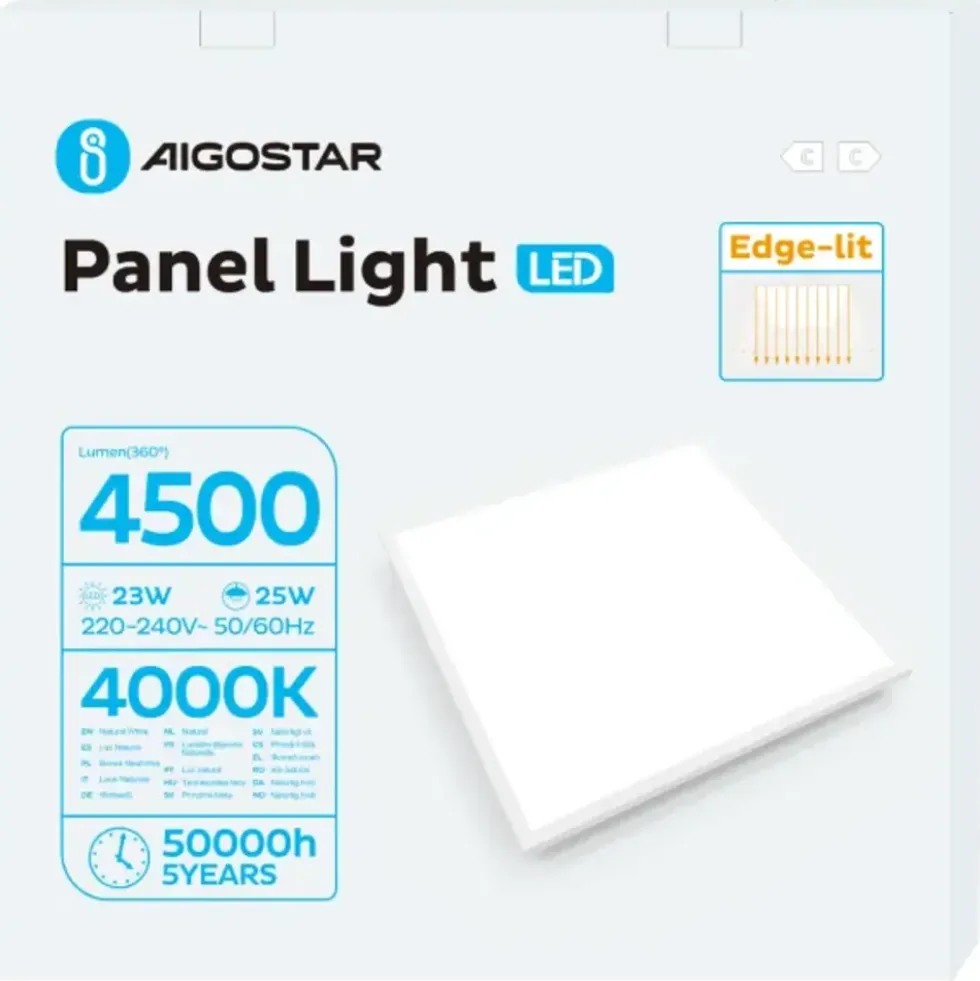 LED Panel 62x62cm - 25W 4500lm - 4000K 840 - Flimmerfrei - UGR<19