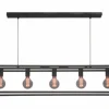 LED Pendelleuchte Esteso mit 7 Lichtern Schwarz