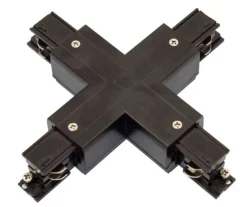 LED 3-Phasen Schienenverbinder Schwarz Zubehör | X-Kreuzverbindung - 3-Phasen Universal 230V