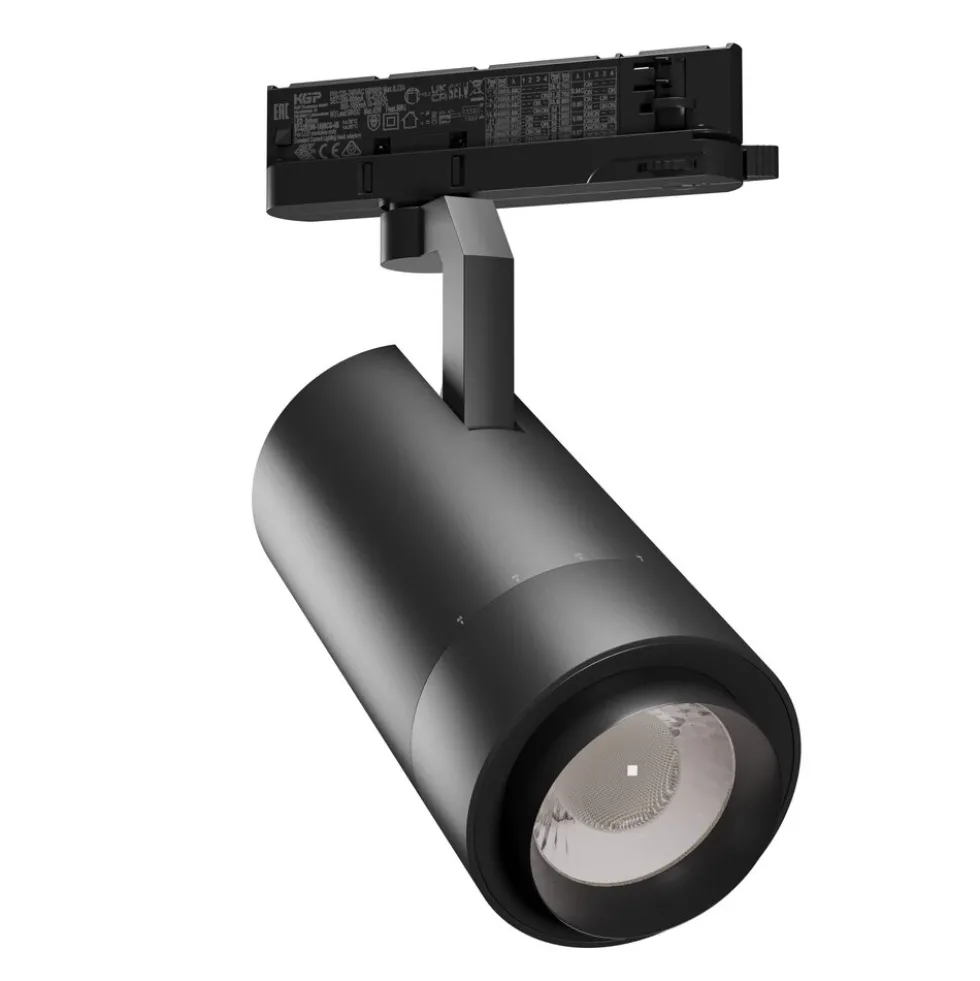 LED 3-Phasen Stromschienenstrahler Pava 19-42W 1800-3200lm schwarz 20-45° Warmweiß 3000K