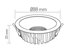 LED QUANTUM Einbauspot dimmbar 1-10V - 7W 100Lm pro Watt - 4000K