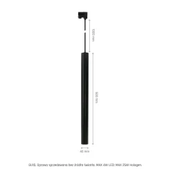 LED Railspot 3F - Pendelleuchte - Schwarz - Chloe Slim - GU11/MR11-Fassung - 40X500MM