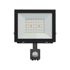 Led-Scheinwerfer Aluminium Schwarz 50W 4300lm 100D - 840 Kaltweiß | IP44 - Bewegungs- Und Lichtsensor - Symmetrisch