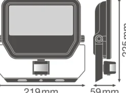 Led-Scheinwerfer Aluminium Schwarz 41W 6000lm 100D - 840 Kaltweiß | IP66 - Bewegungs- Und Lichtsensor - Symmetrisch