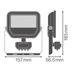 Led-Scheinwerfer Aluminium Schwarz 17W 2200lm 100D - 830 Warmweiß | IP65 - Bewegungs- Und Lichtsensor - Symmetrisch