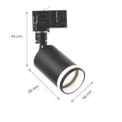 LED Schienenstrahler Mini Schwarz mit opalem Ring - 3-Phase universal - GU10 Fassung