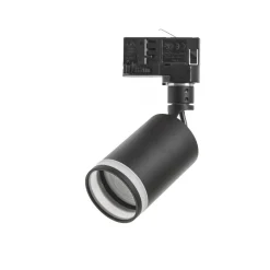 LED Schienenstrahler Mini Schwarz mit opalem Ring - 3-Phase universal - GU10 Fassung