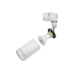 LED Schienenstrahler Mini Weiß mit opalem Ring - 3-Phase universal - GU10 Fassung