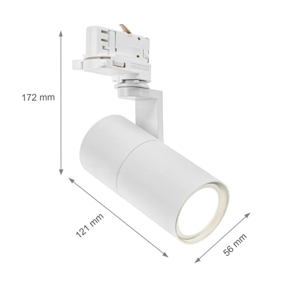 LED Schienenstrahler weiß - 3-Phase universal - GU10 Fassung