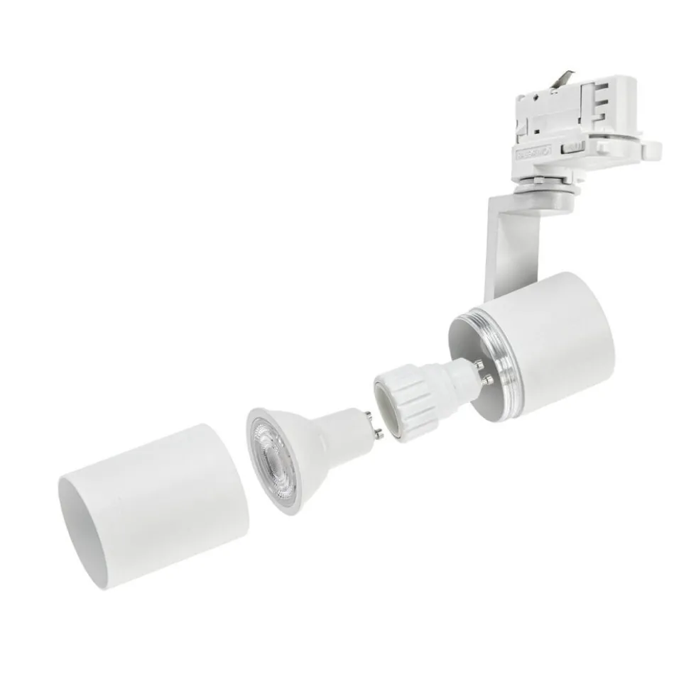 LED Schienenstrahler weiß - 3-Phase universal - GU10 Fassung