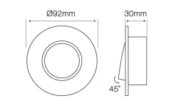 LED Spot Einbaurahmen für GU10 / MR16 - 80mm - Weiß - rund - schwenkbar - Einbaugr. 92 mm