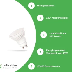 LED Spot GU10 - 10W - 4000K Neutralweiß