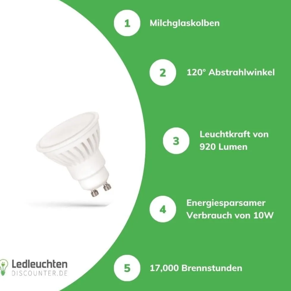 LED Spot GU10 - 10W - 4000K Neutralweiß
