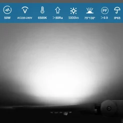 LED Straßenlaterne IP66 - 50W 5000 Lumen - 6500K Tageslichtweiß - 3 Jahre Garantie