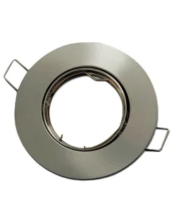 LED Strahler Einbaurahmen für GU10 / MR16 - 80mm - Edelstahl - rund - schwenkbar - Außenmaß 92 mm