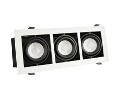LED Strahler Einbaurahmen Modern - rechteckig mit 3x GU10 Fassung