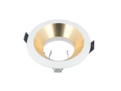 LED Strahler Einbaurahmen rund - Gold / Weiß - Sägegröße 75mm - Außengröße 94mm
