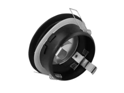 LED Strahler Einbaurahmen Schwarz rund - Badezimmer IP44 - Sägegröße 73mm - Außengröße 83mm