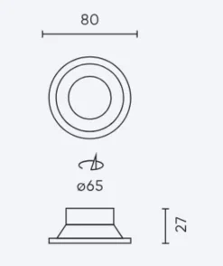 LED Strahler GU10 / MR16 - 65 mm Einbaurahmen - weiß rund - nicht schwenkbar - Einbaugröße77mm