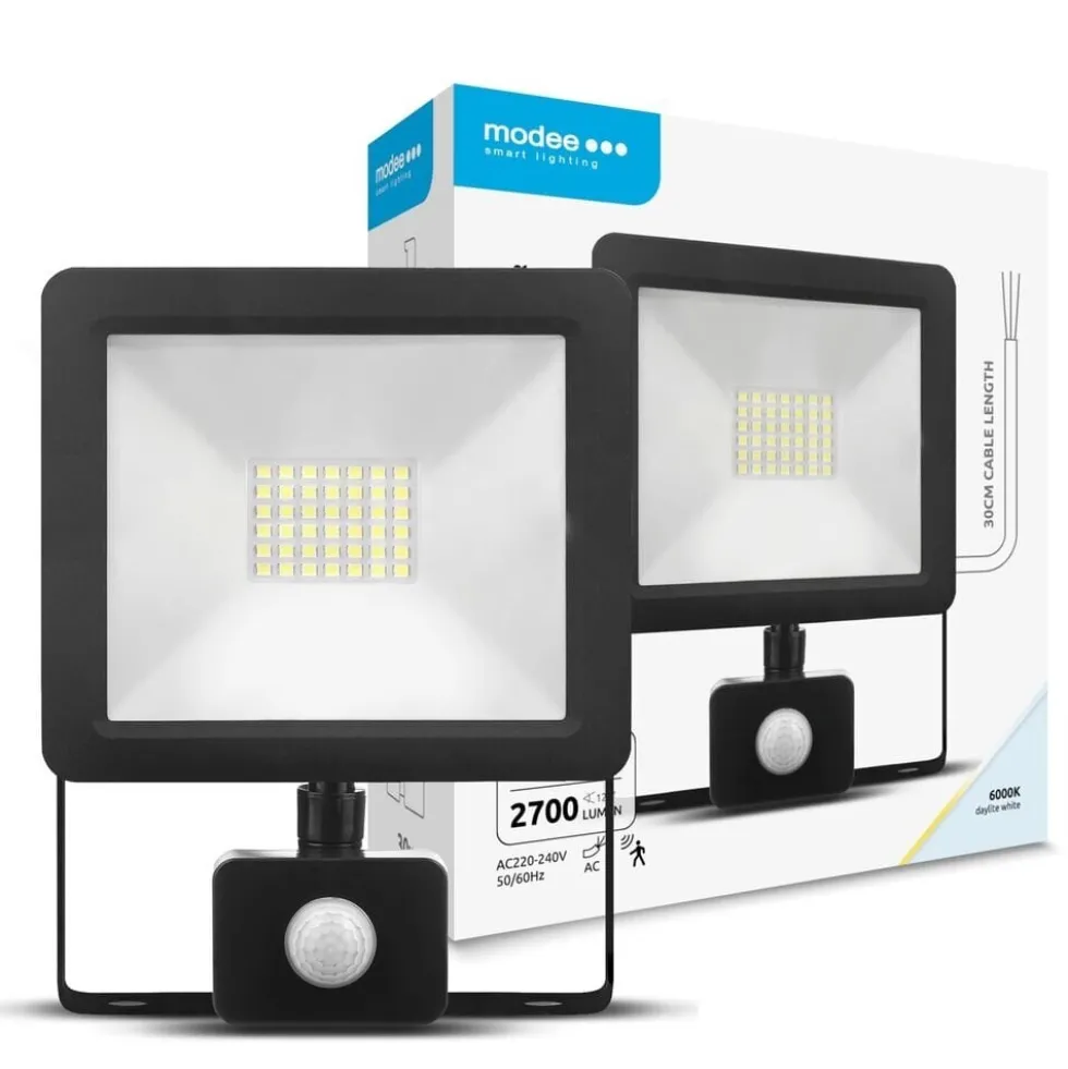 LED Strahler mit Bewegungssensor - 30W entspricht 270W - Lichtfarbe optional - 3 Jahre Garantie