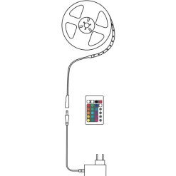 LED-Streifen – 10 m, 24 W – RGB – Komplettset – inkl. Fernbedienung