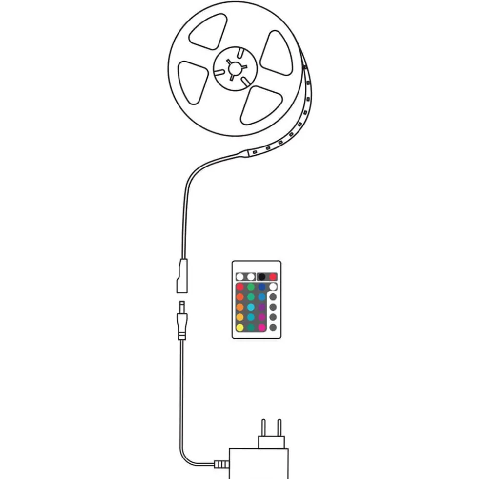 LED-Streifen – 10 m, 24 W – RGB – Komplettset – inkl. Fernbedienung