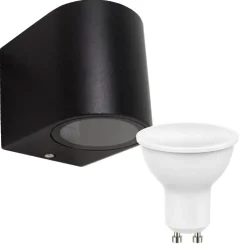 LED Wandlampe Außenbereich - 4W - 3000K - Schwarz