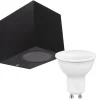 LED Wandlampe Außenbereich - 4W - 3000K - Schwarz
