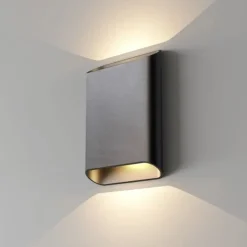 LED Wandleuchte Diaz L Stahlgrau | 2700K Dimmbar. IP65