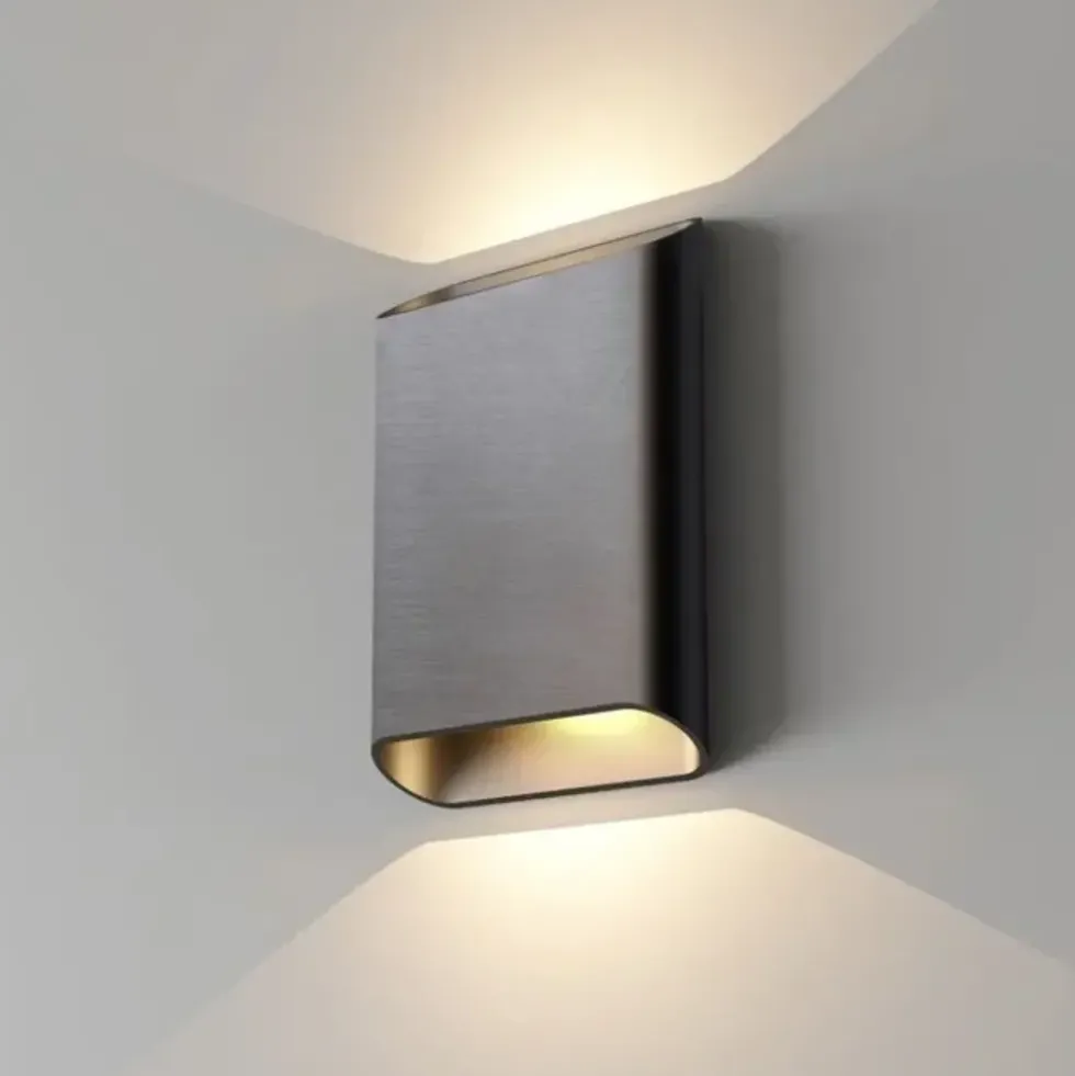 LED Wandleuchte Diaz L Stahlgrau | 2700K Dimmbar. IP65
