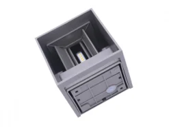 LED Wandleuchte Grau IP54 - 2x3W - Lichtfarbe optional - Abstrahlwinkel anpassbar