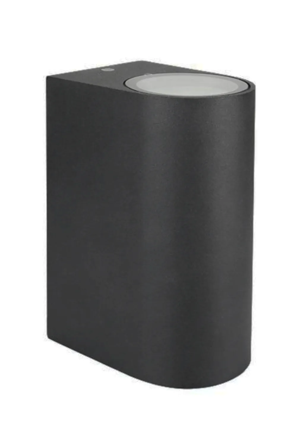 LED Wandleuchte halbrund Anthrazit - GU10 Fassung - IP44 - geeignet für 2 GU10 Spots
